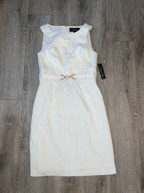 New Chelsea rose White Sleeveless Sheath Dress Waist Buckle wedding bridal